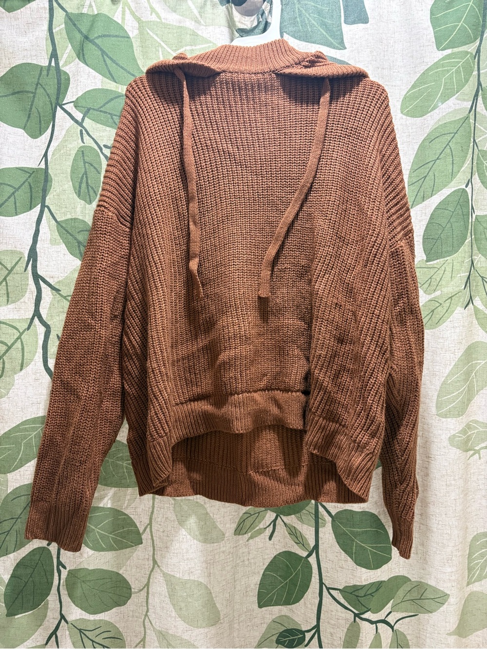 Very J Rust Brown Hooded Knit Pullover
